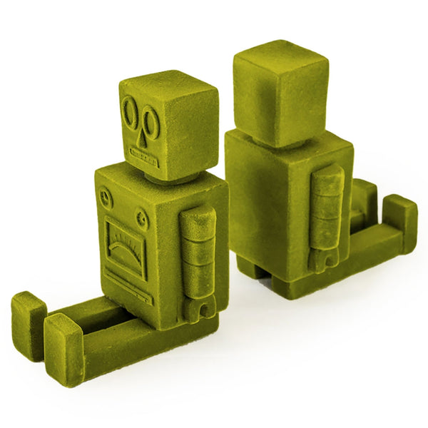 Robot Bookends (Green Flock)