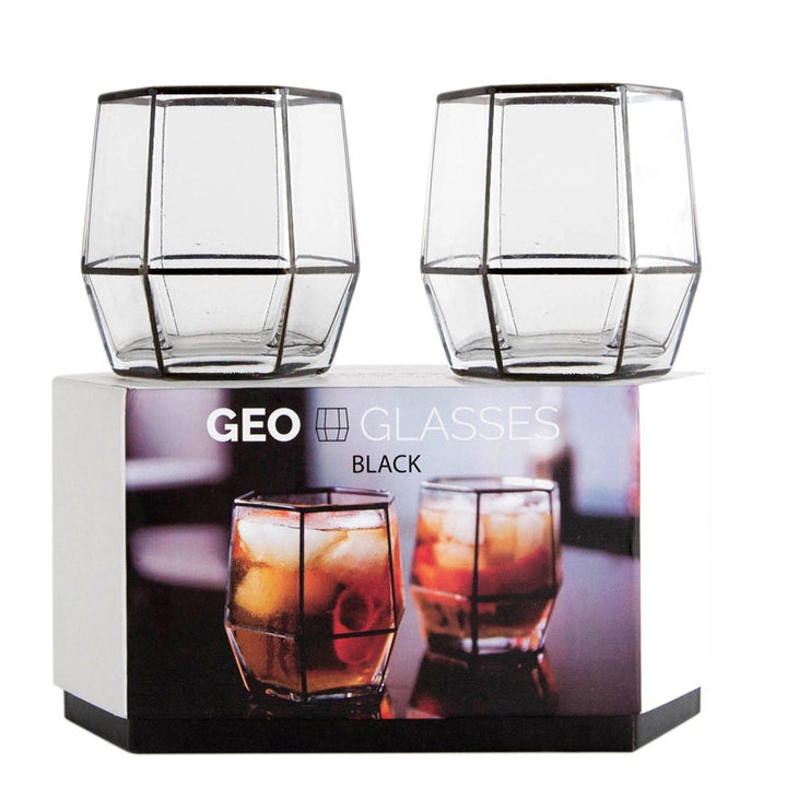 Geo Black Glasses - Set of 2 [D] Additional 6