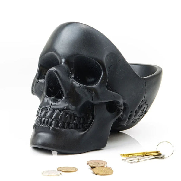 Skull Tidy Storage Pot - Black Resin Organiser – Red Candy