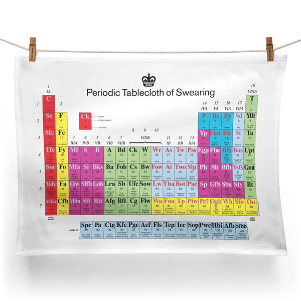 Sweary Periodic Table Tea Towel
