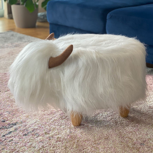 Winston the White Highland Cow Footstool