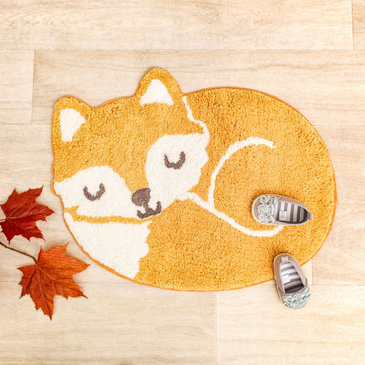 Woodland Fox Rug - Red Candy